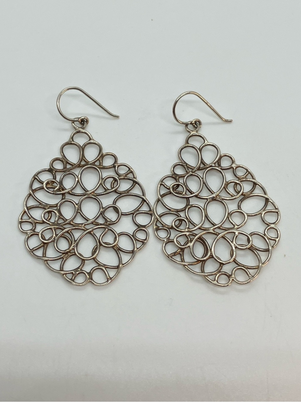 Silpada 925 Scribble Daydream Openwork Loop Swirl Circles Drop Earrings # W2157